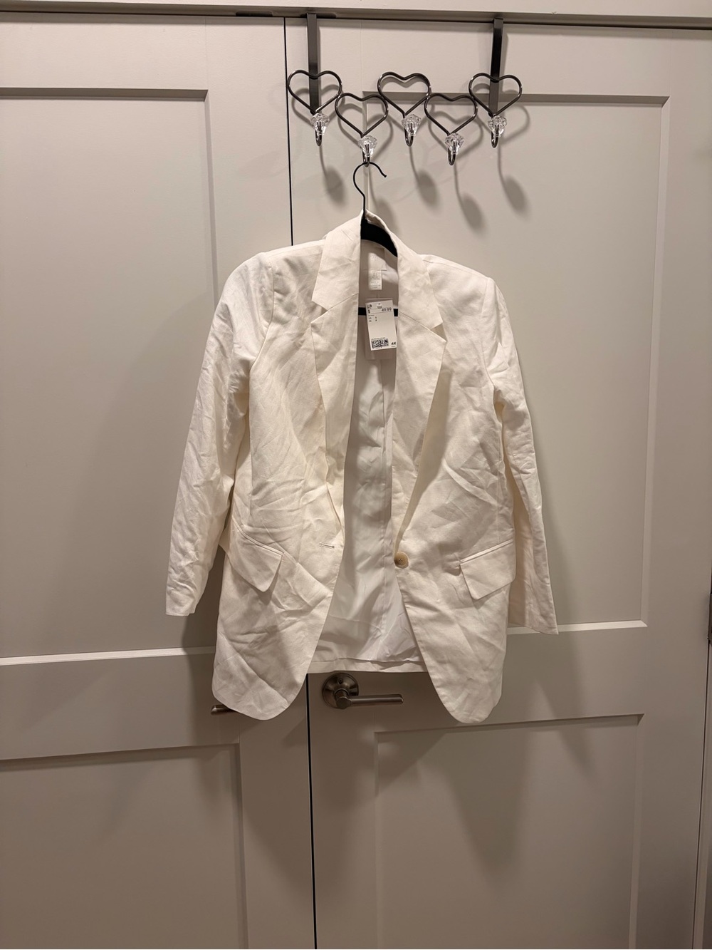 H&M White Single-Button Women's Blazer